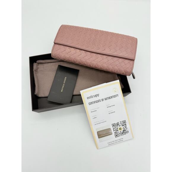Bottega Veneta Pink Nappa Intrecciato Continental Flap Wallet*COA*FULL INCLUSION - Picture 11 of 12
